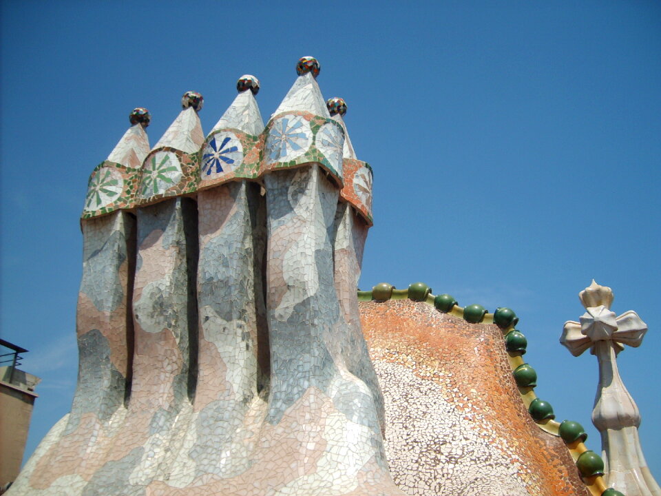 Chimneys on Casa Mila in Barcelona