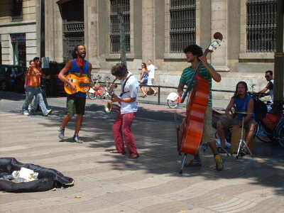 Photo of street artists in Barcelona photo