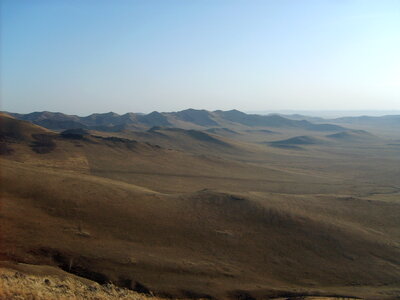 Mongolian steppe landscape photo