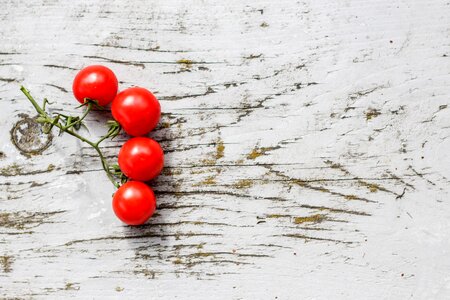2 Cherry tomatoes & hot friends cherry wooden texture photo