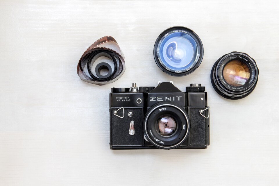 Retro camera analog lens