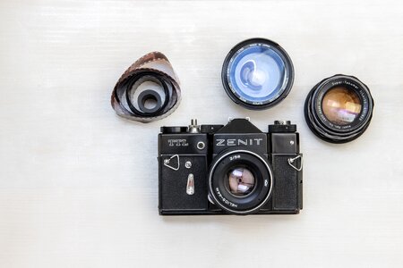 Retro camera analog lens photo