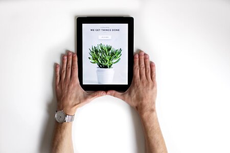 ipad tablet on white