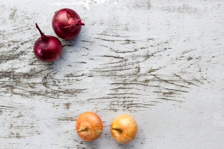 2 onions Mostly veggies wooden texture photo