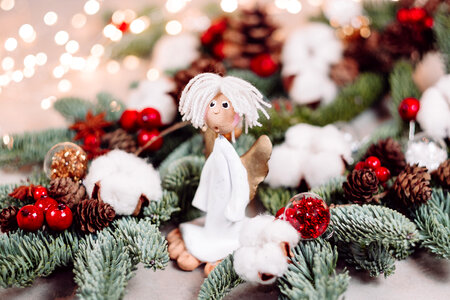Christmas spruce decoration with an angel