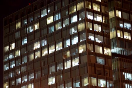 Office building after sunset photo