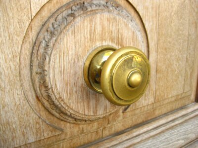 Brass door knob photo