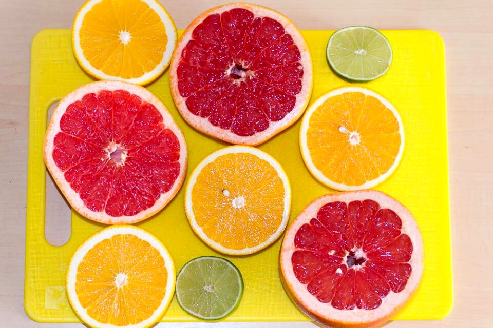 Limes, grapefruits and oranges