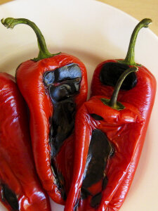 Grilled red peppers