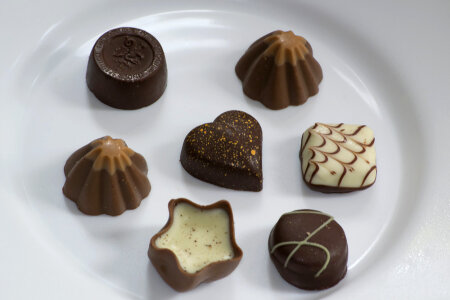 Decorated chocolate bonbons photo