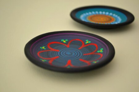 Decorative hand painted ceramic plates