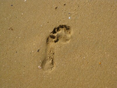 Footprint on beach sand