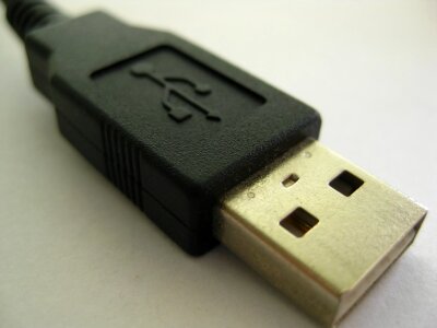 USB plug close up photo