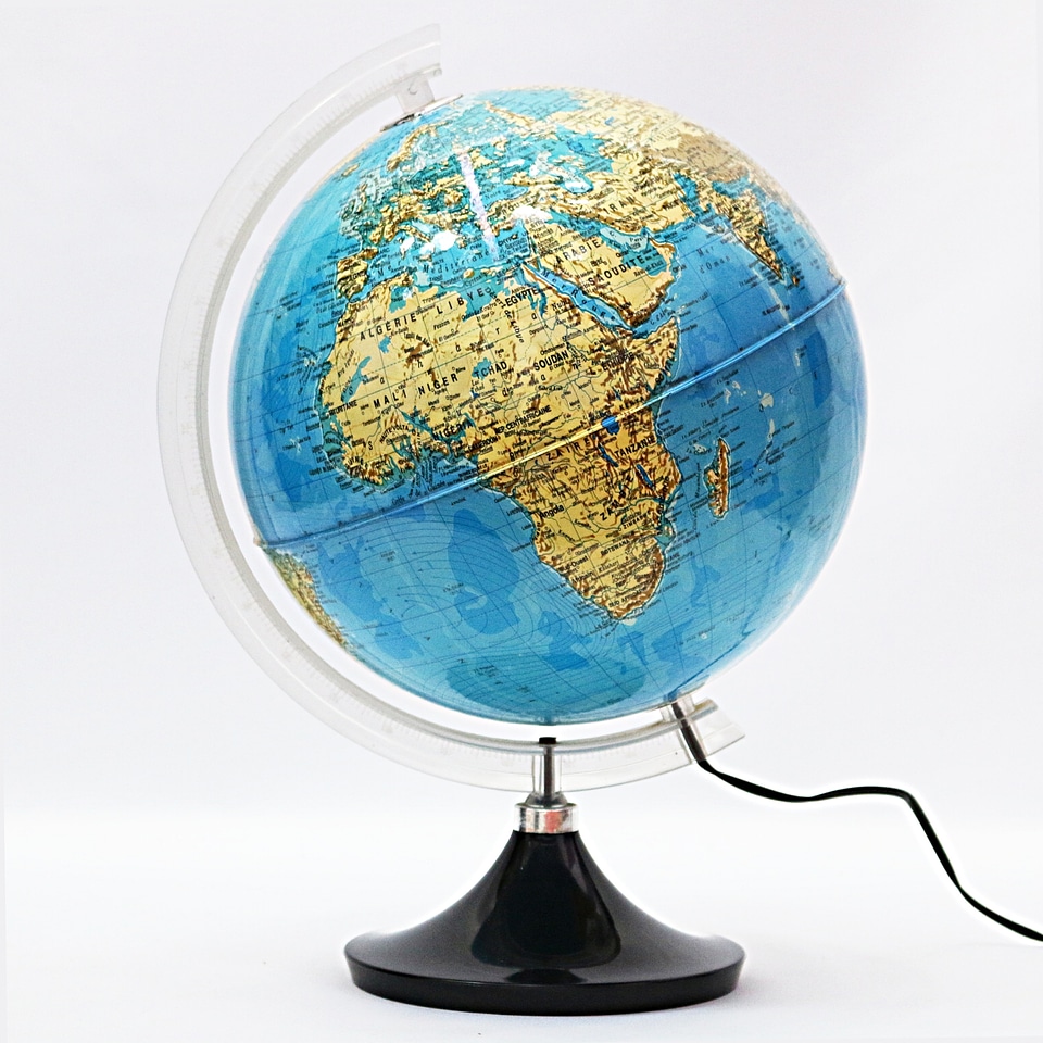 Planet continents globes