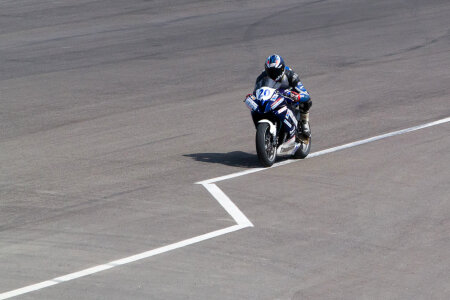Yamaha bike speeding on circuit photo