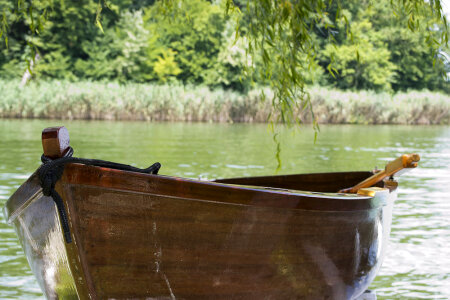 Docked rowboat