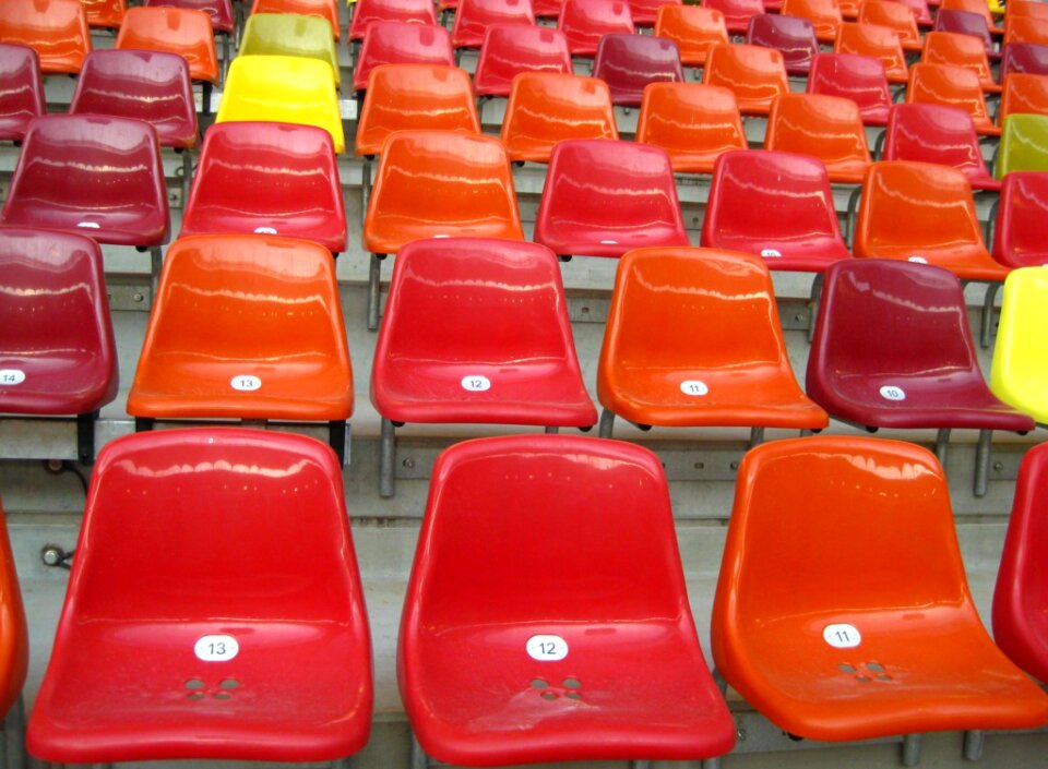 Colorful seats in a stadium