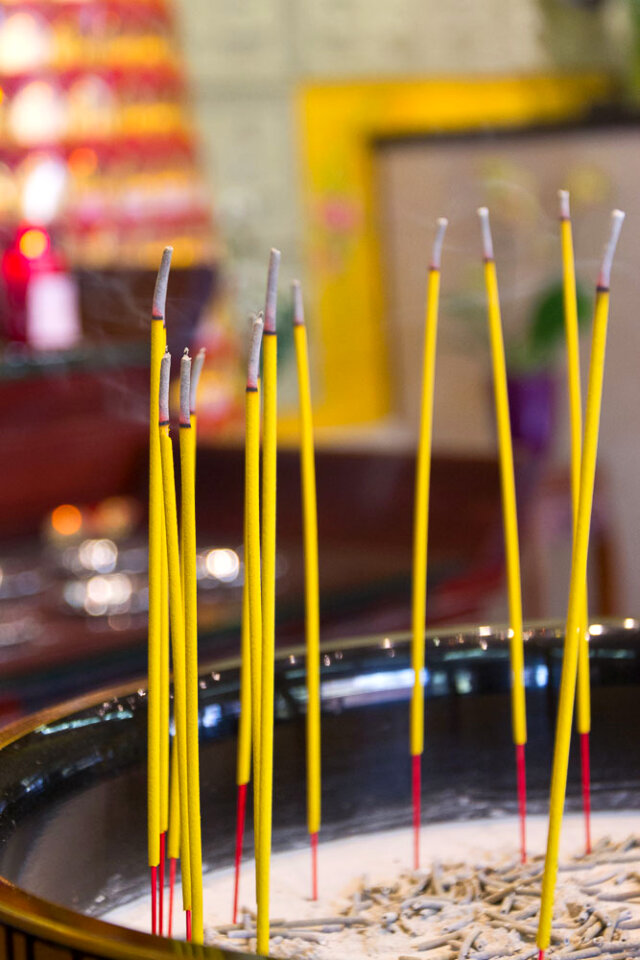 Burning joss sticks
