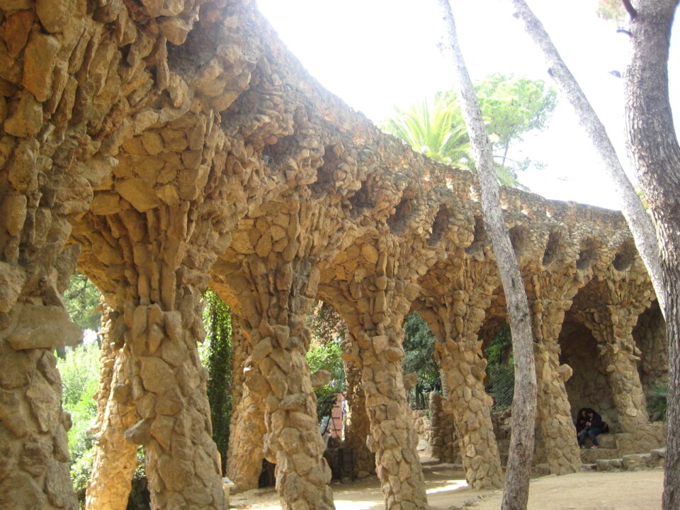 Viaduct with stone pillars