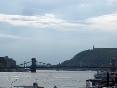 Panorama over gellert hill and bridges photo