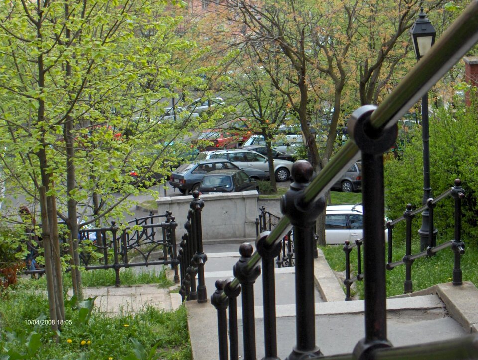 Metal rail for stairway