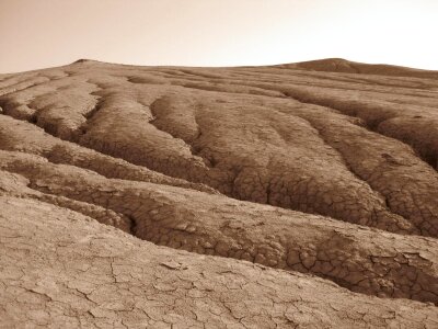 Sepia photo of crevasses