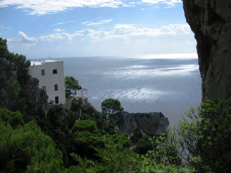 White villa on cliff photo