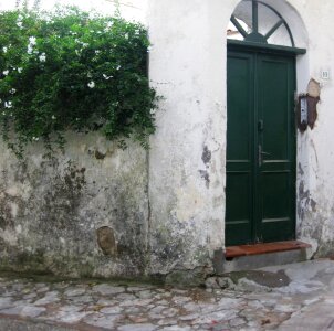 Front door under arch