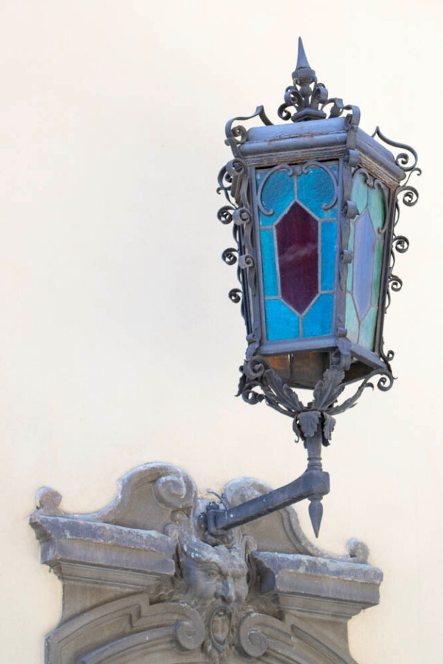 Elegant wrought-iron street lamp