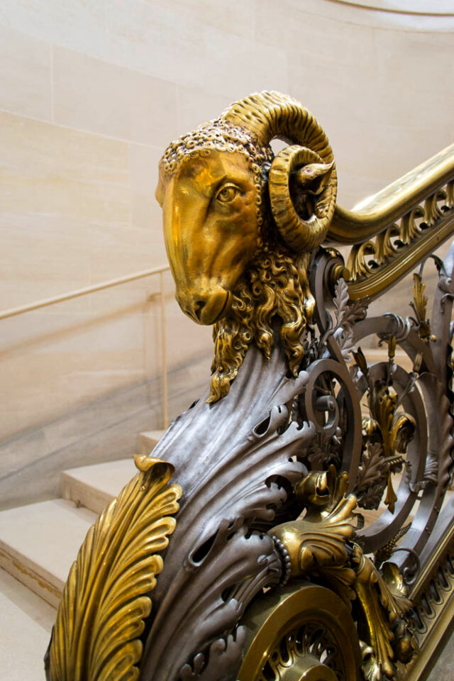 Ram's head sculpture
