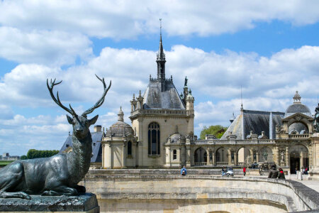 Bronze stag statue