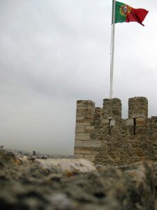 Portugal flag on watch tower