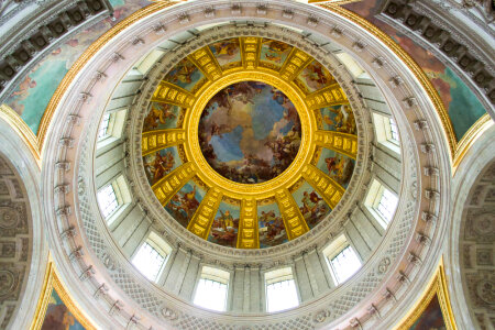 Painted ceiling of Invalides Dome photo