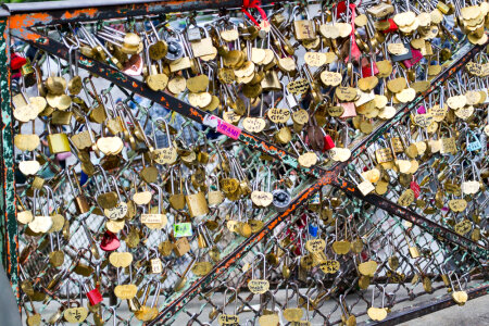 Love locks on Montmartre railing