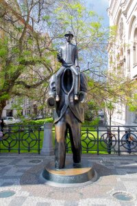 Franz Kafka statue in Prague