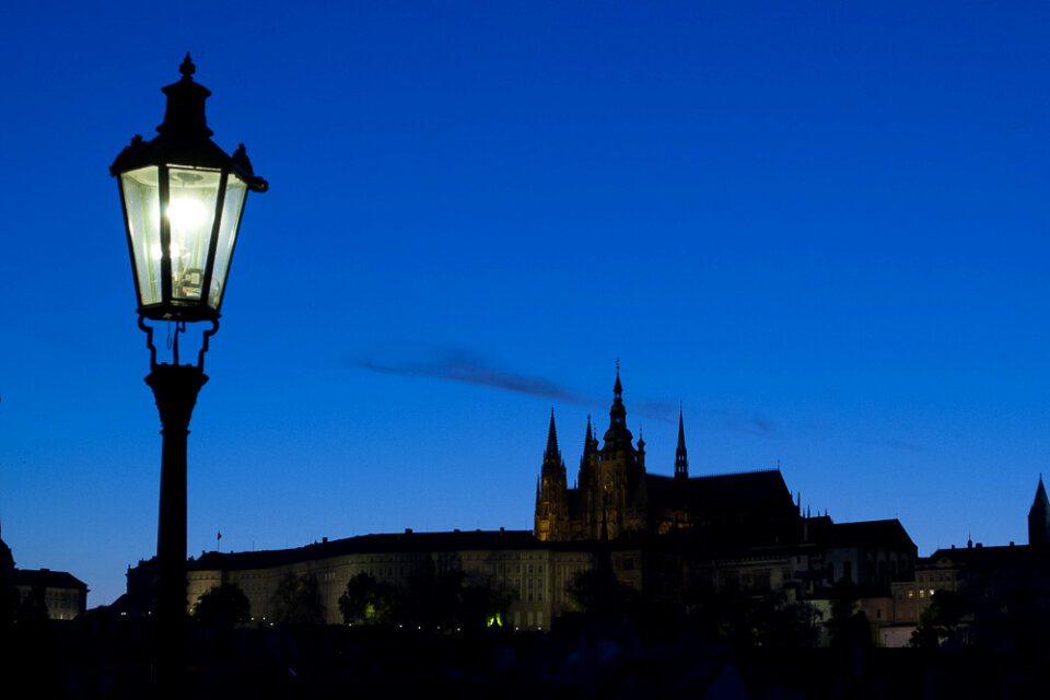 Prague Castle at twilight
