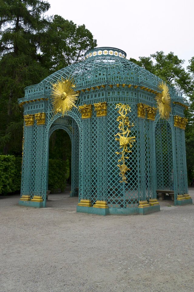 Latticework garden pavilion