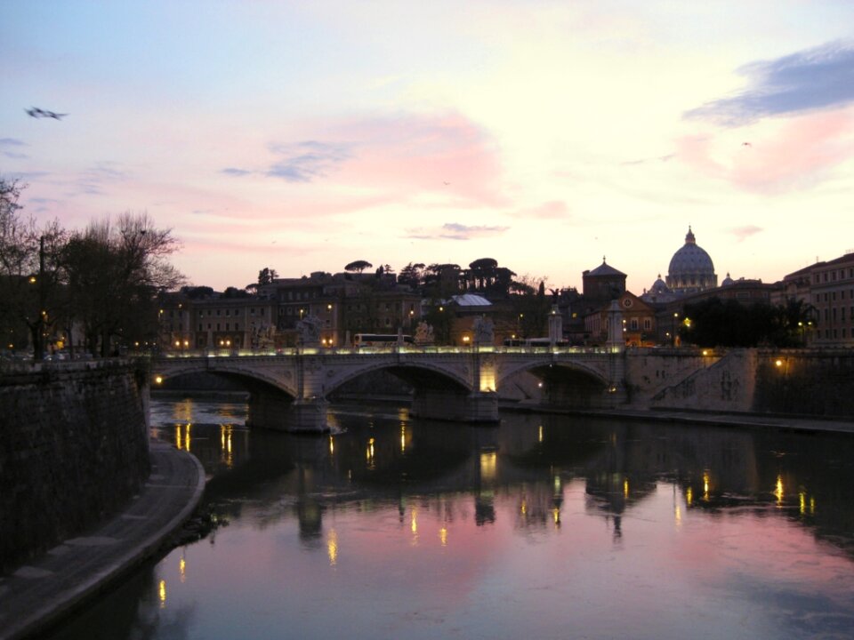 View to bridge and San Pietro cathedral