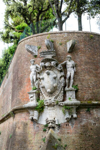 Medici coat of arms on fortress wall photo