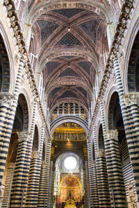 High ceiling of Siena Cathedral nave photo