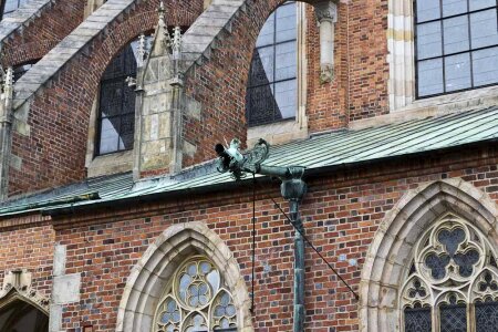Gothic cathedral dragon rain gutter photo