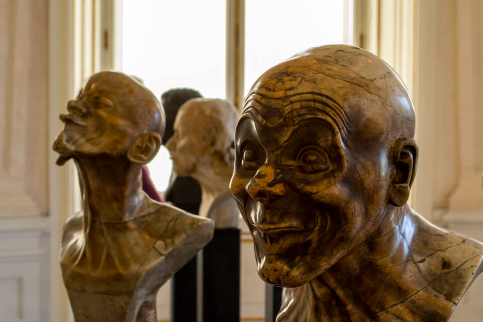 Character heads sculptures