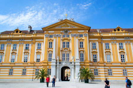 Melk Abbey entrance from first courtyard photo