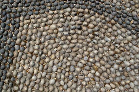 Circular layout pebble pavement photo