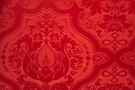 Red silk damask wallcovering photo