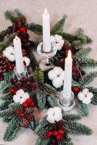 Christmas spruce decoration with candles 3 photo