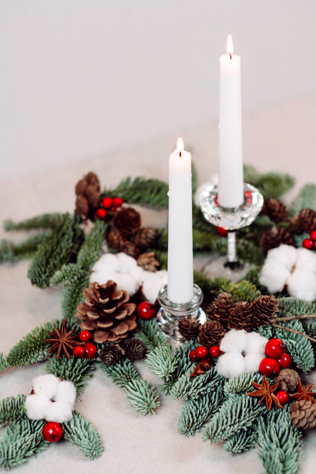 Christmas spruce decoration with candles 2