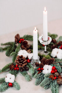 Christmas spruce decoration with candles 2 photo