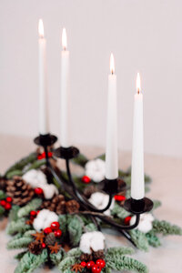 Christmas spruce decoration with candles 5 photo