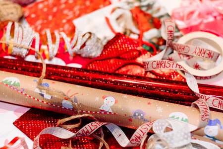 Christmas bags, wrapping paper and ribbons 7 photo